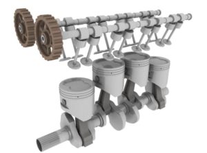 pistons, cylinders and cranckshaft